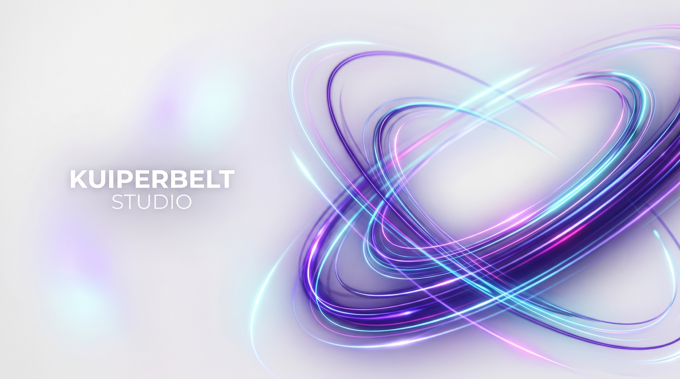 Ilustración abstracta de órbita y cinturón protector en tonos claros y violeta suave.